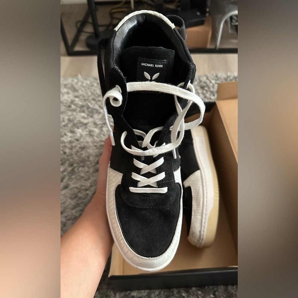 Michael Korrs High Top Back Optic White Sneaker